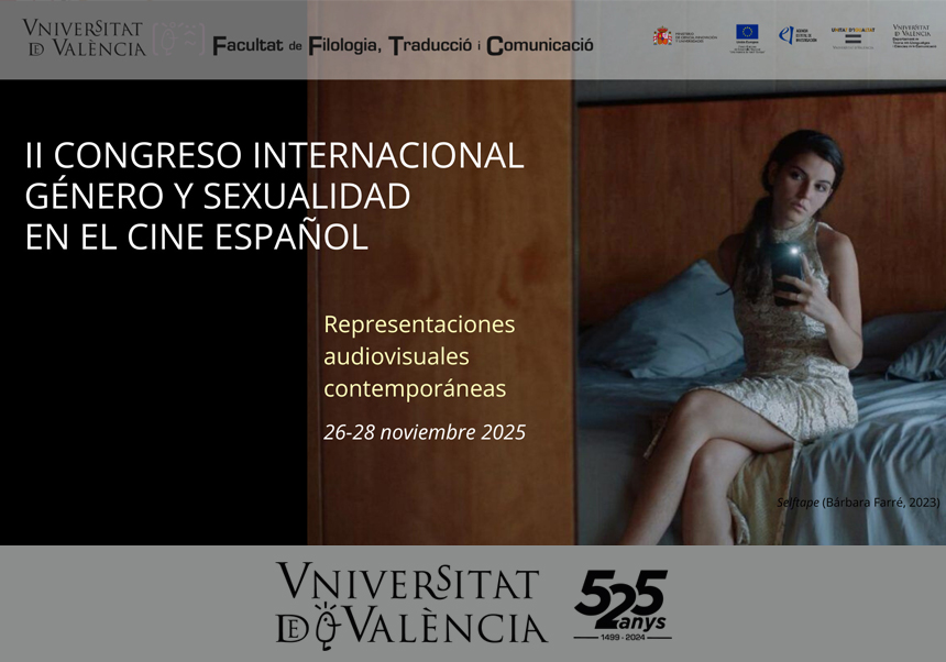 Cartel de la actividad con una mujer sentada en la cama haciéndose un selfie